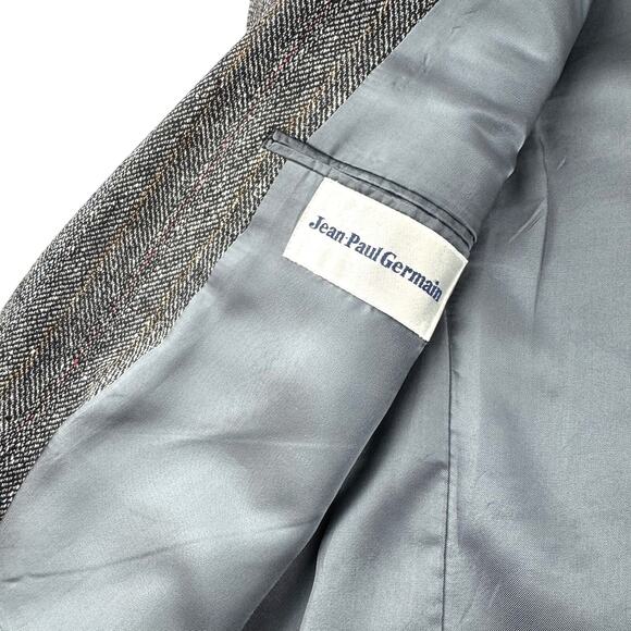 Jean Paul Germain Vintage Wool Herringbone Tweed Blazer Jacket 44R - Picture 12 of 13